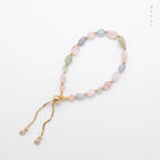 Cotton Candy Gemstone Bracelet | Pastel Nugget Stones | Gold Slider Clasp