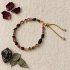 Berry & Wine Tourmaline Bracelet | Genuine Stones | Adjustable Slider