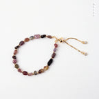 Berry & Wine Tourmaline Bracelet | Genuine Stones | Adjustable Slider