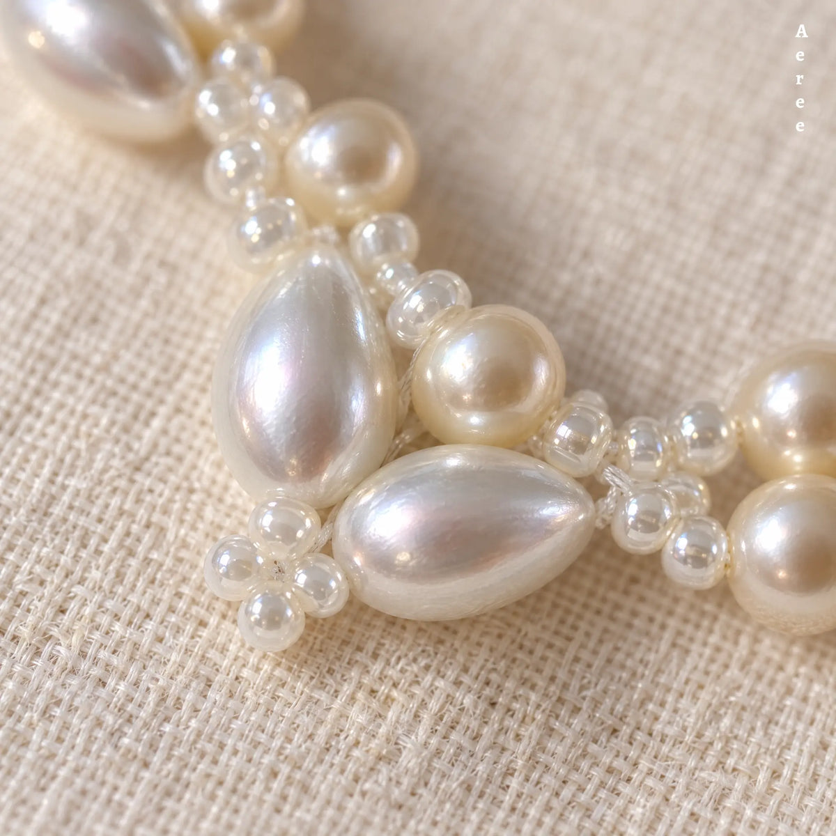 Ivory Pearl Beaded Bracelet | Teardrop Pearl Clusters | Adjustable Clasp