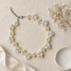 Ivory Pearl Beaded Bracelet | Teardrop Pearl Clusters | Adjustable Clasp