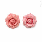 Blush Pink Rose Stud Earrings | Hand-Sculpted Flower Studs | Handmade