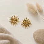 sun-kissed era — chunky gold spiral sun statement stud earrings